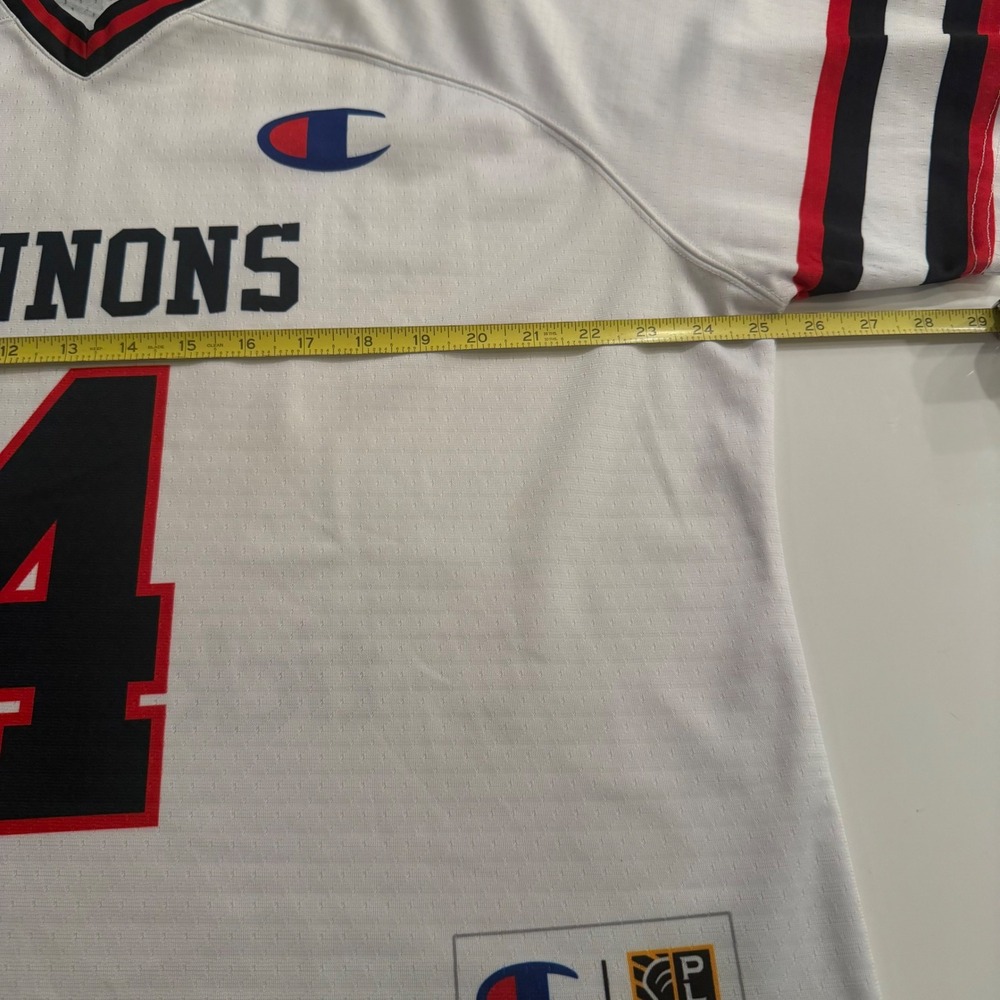 Boston Cannons PLL Number 4 Thompson Jersey White Red Blue V Neck Mens Size M - Picture 6 of 6